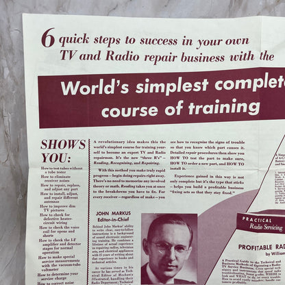 Vtg McGraw-Hill TV, Radio and Changer Servicing Course Promotional Material AE3