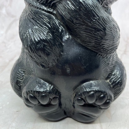 Vintage Reliable Black Bear Cub Blow Mold Plastic Coin Bank MCM 10x6"