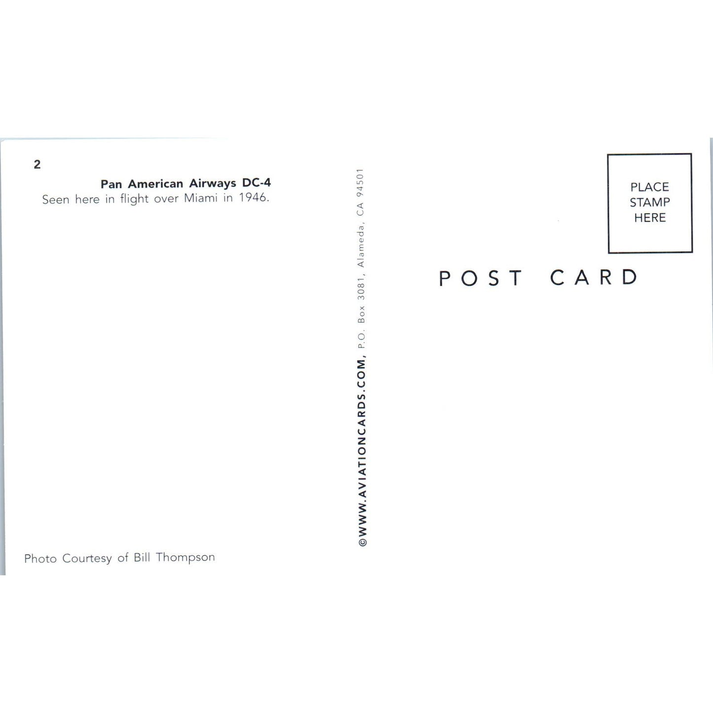 Pan American Airways DC-4 Vintage Postcard PC18