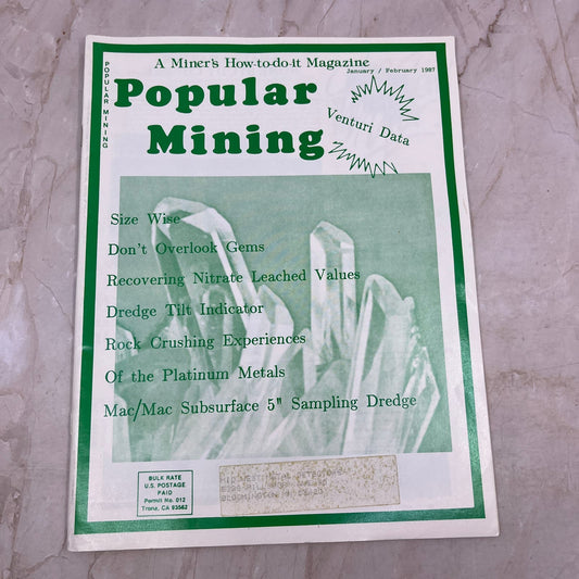 1987 Jan/Feb - Popular Mining Magazine - Treasure Hunting Prospecting Gold M11