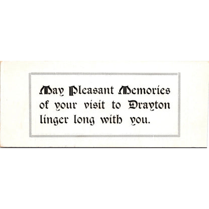 Pleasant Memories Drayton ND Antique Blotter Card AJ5-H6