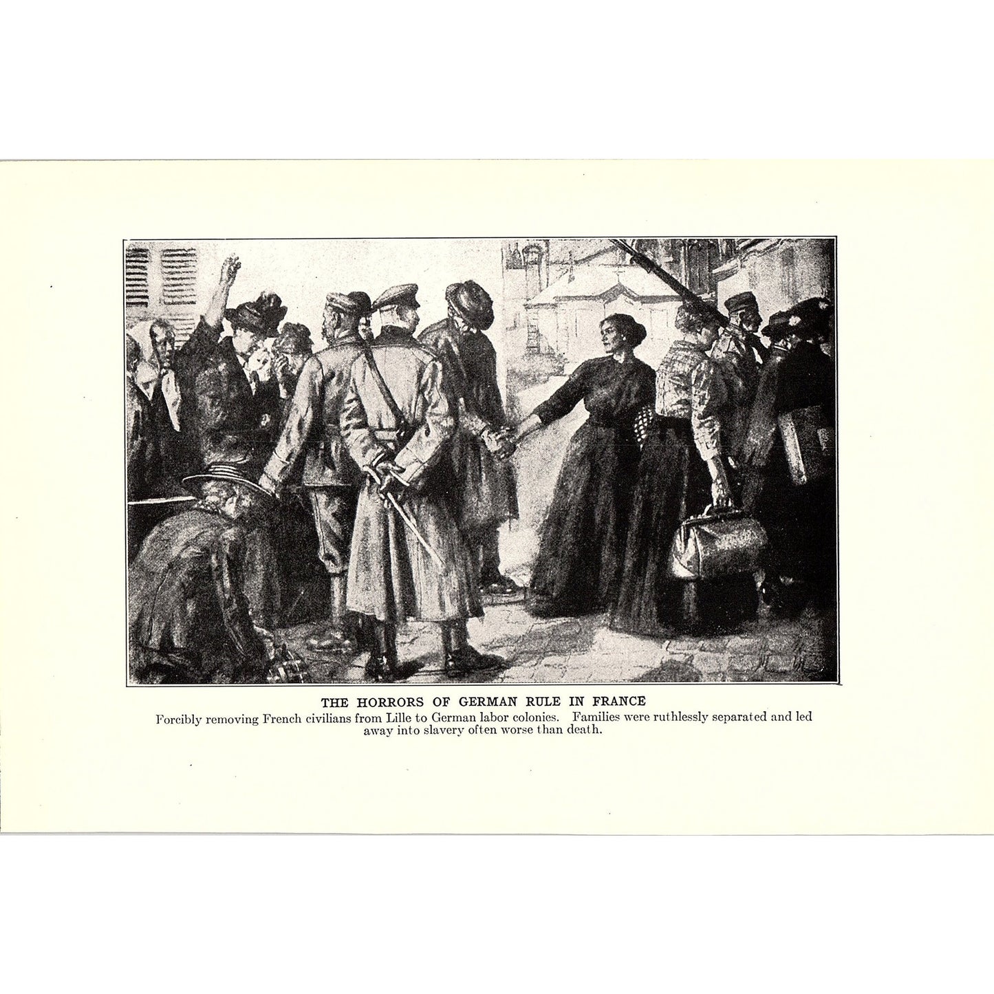 German Rule in France, Fighting in Mustard Gas 1919 WWI Print AG1-2