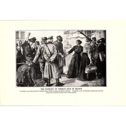 German Rule in France, Fighting in Mustard Gas 1919 WWI Print AG1-2