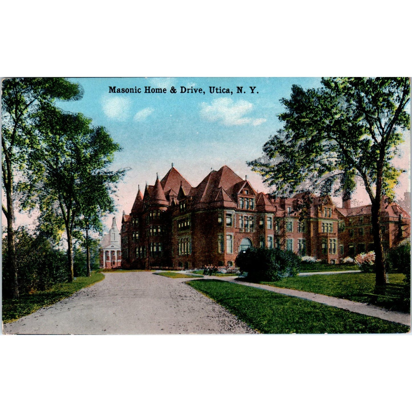 Masonic Home and Drive Utica NY Antique Unused Postcard PC7