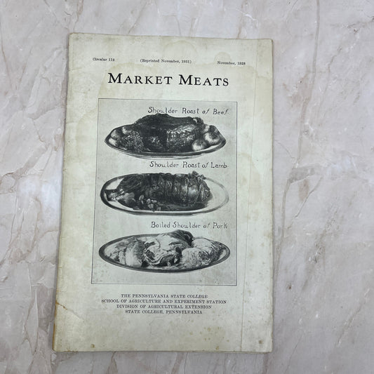 1931 Market Meats Recipes and Buying Guide PA State School of Agriculture L4-3