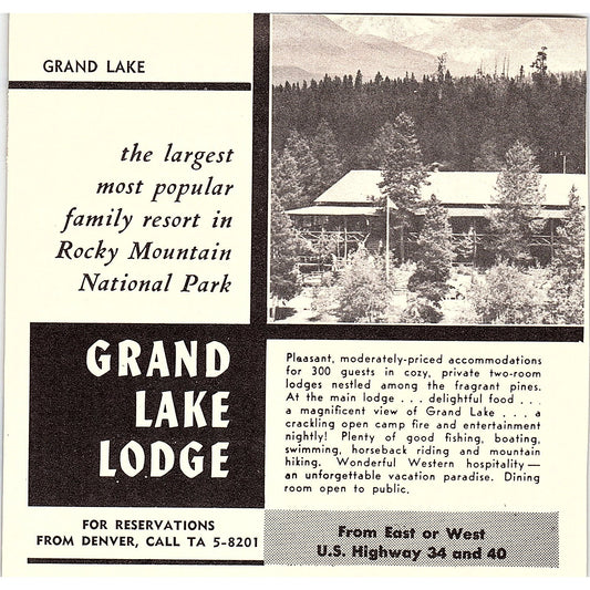 Grand Lake Lodge, Grand Lake CO 1958 Ad AG1-H5