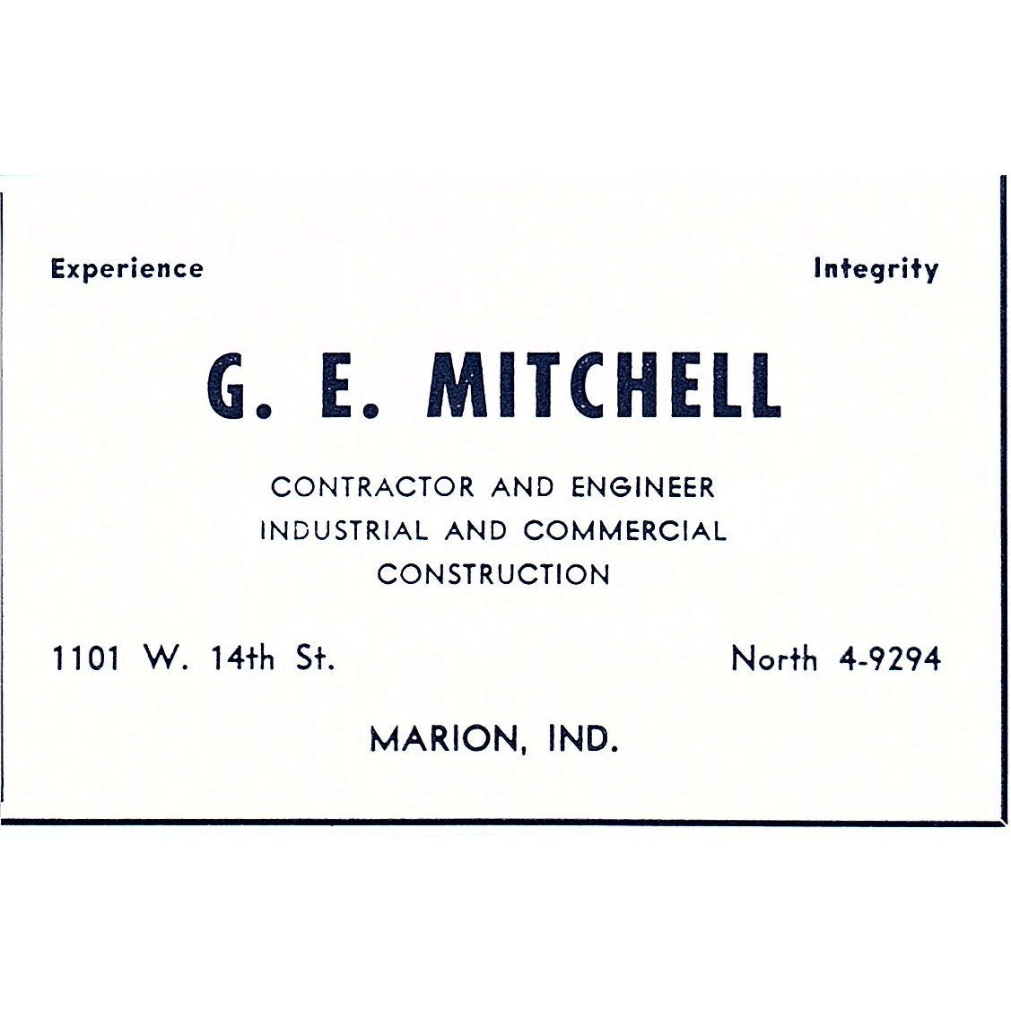 G.E. Mitchell Contractor & Engineer Marion Indiana 1964 Ad AG1-M6
