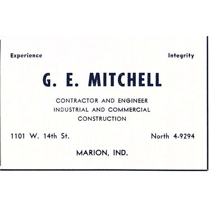G.E. Mitchell Contractor & Engineer Marion Indiana 1964 Ad AG1-M6