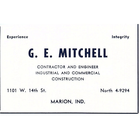 G.E. Mitchell Contractor & Engineer Marion Indiana 1964 Ad AG1-M6