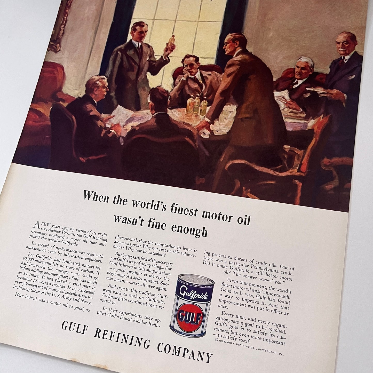 Gulf Refining Company Gulf Motor Oil Pittsburgh PA 1935 Ad V1-4