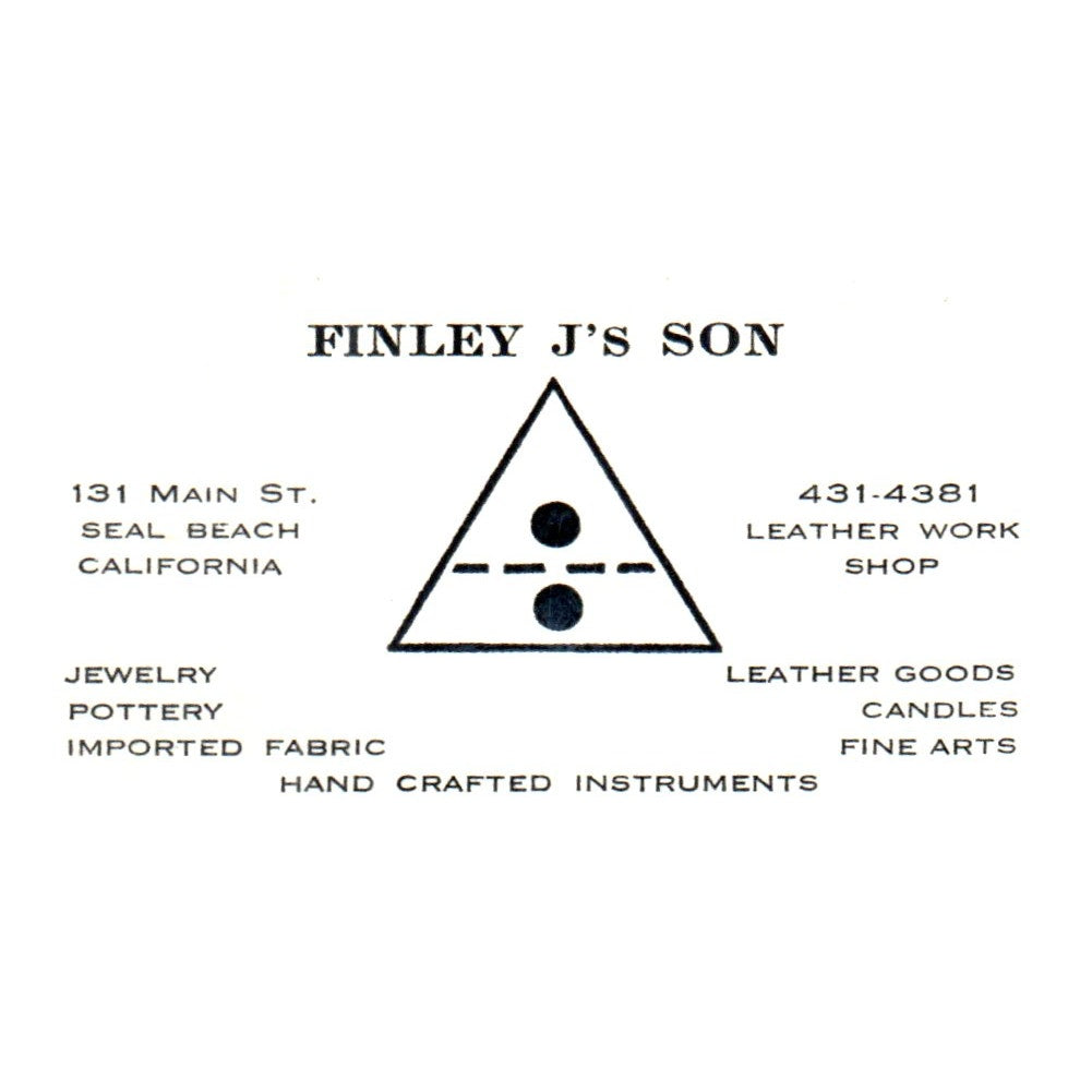 Vintage Finley J'S Son Handcrafted Instrument Seal Beach CA Business Card SF3-B1