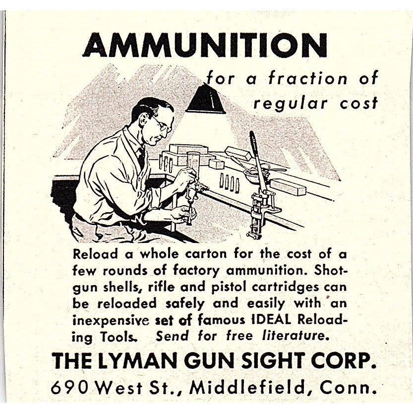 The Lyman Gun Sight Corp Middlefield CT 1955 Ad AF9-M4