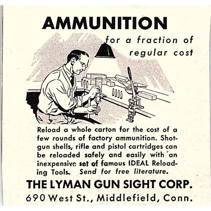 The Lyman Gun Sight Corp Middlefield CT 1955 Ad AF9-M4