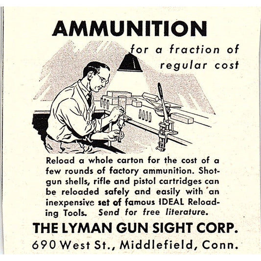 The Lyman Gun Sight Corp Middlefield CT 1955 Ad AF9-M4