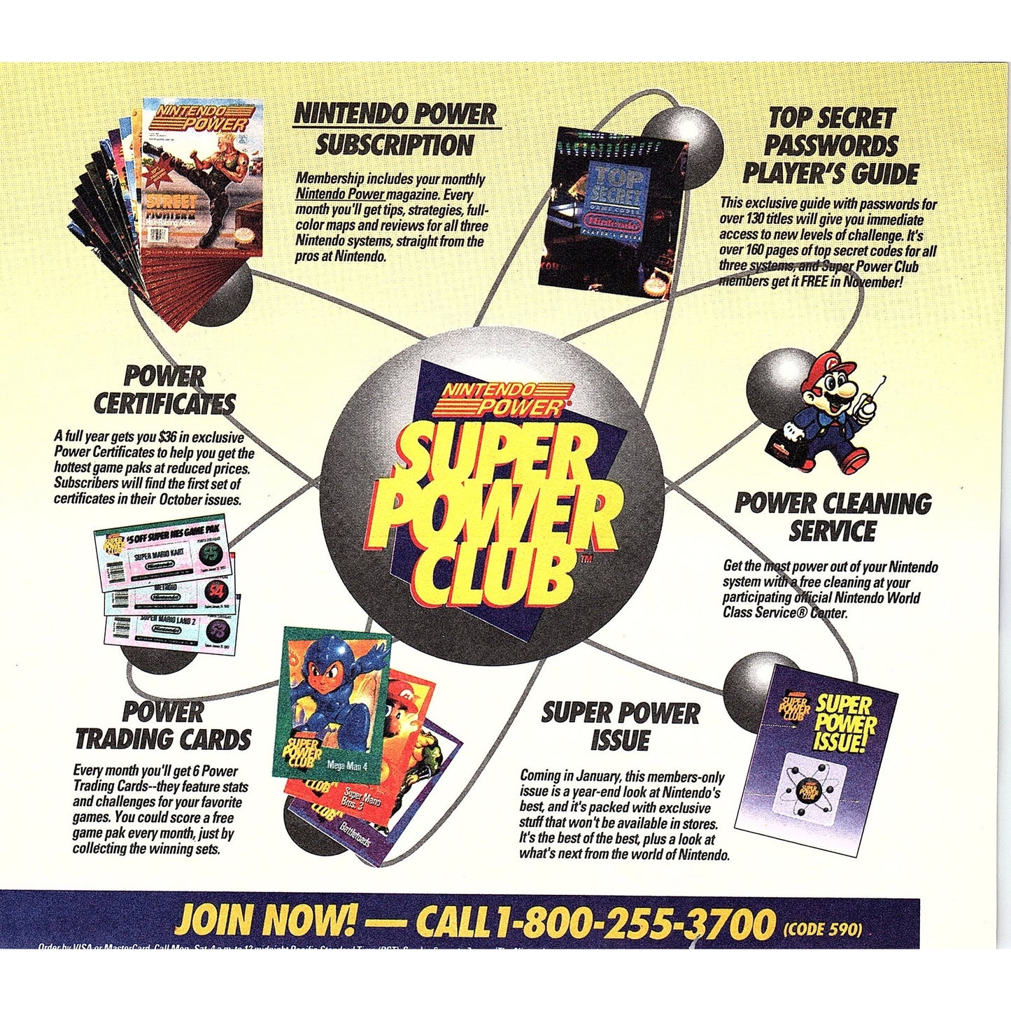 Nintendo Power Super Power Club Order Blank 1974 Ad AG1-11