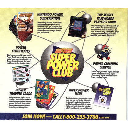 Nintendo Power Super Power Club Order Blank 1974 Ad AG1-11