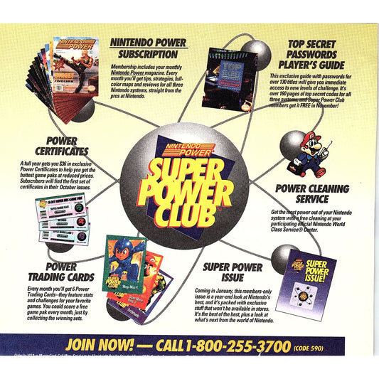 Nintendo Power Super Power Club Order Blank 1974 Ad AG1-11