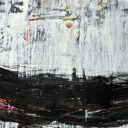 Original Grunge Minimalist Modern Art Collage Painting 8.5x11 "Nodus" Signed