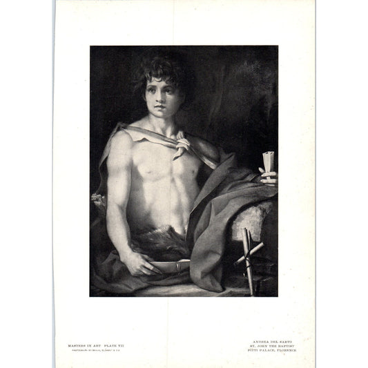 St. John The Baptist - Andrea Del Sarto c1905 Art Print D15