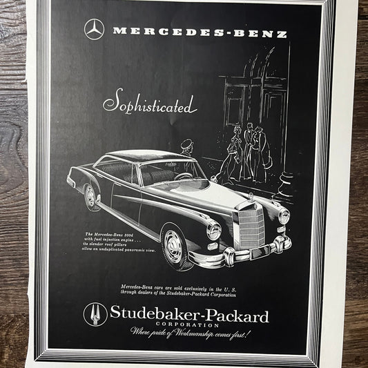 Studebaker-Packard Corporation Mercedes Benz Vintage Magazine Ad 10x13 V9