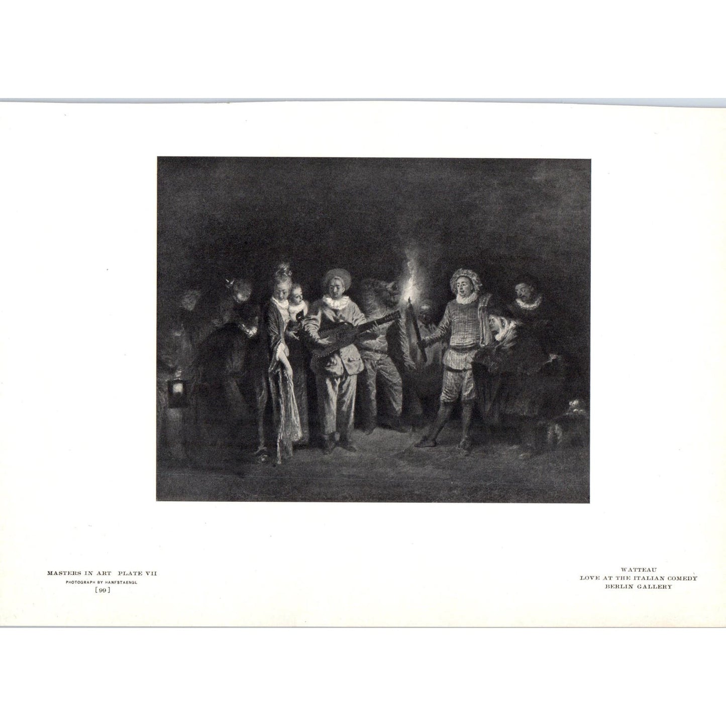 Love at the Italian Comedy - Watteau c1905 Art Print D13