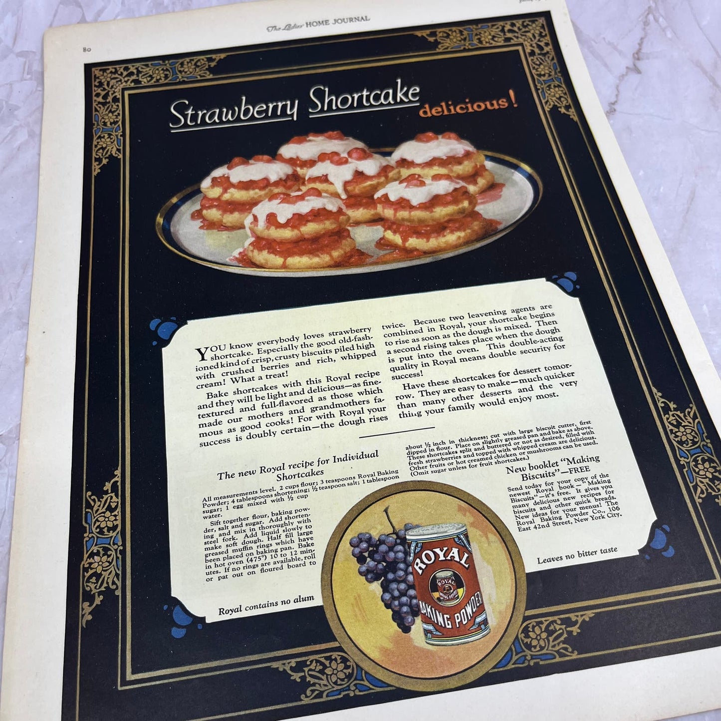 Royal Baking Powder Strawberry Shortcake 1924 Magazine Ad FL6-11