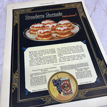 Royal Baking Powder Strawberry Shortcake 1924 Magazine Ad FL6-11