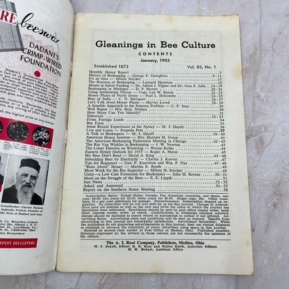 1955 Jan Gleanings in Bee Culture Magazine Bees Beekeeping Honey TD7