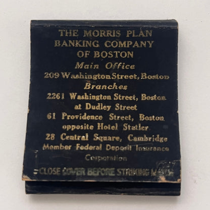 The Morris Plan Banking Company of Boston Vintage Matchbook Cover TB8-MB-1