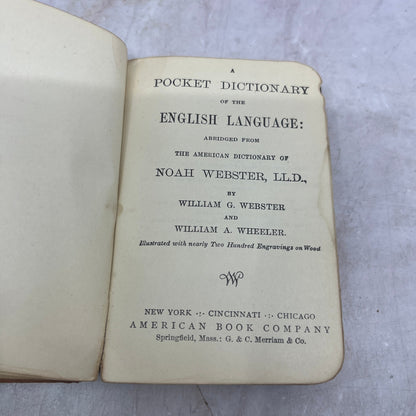 1870 Webster's Pocket Dictionary TJ8-OB