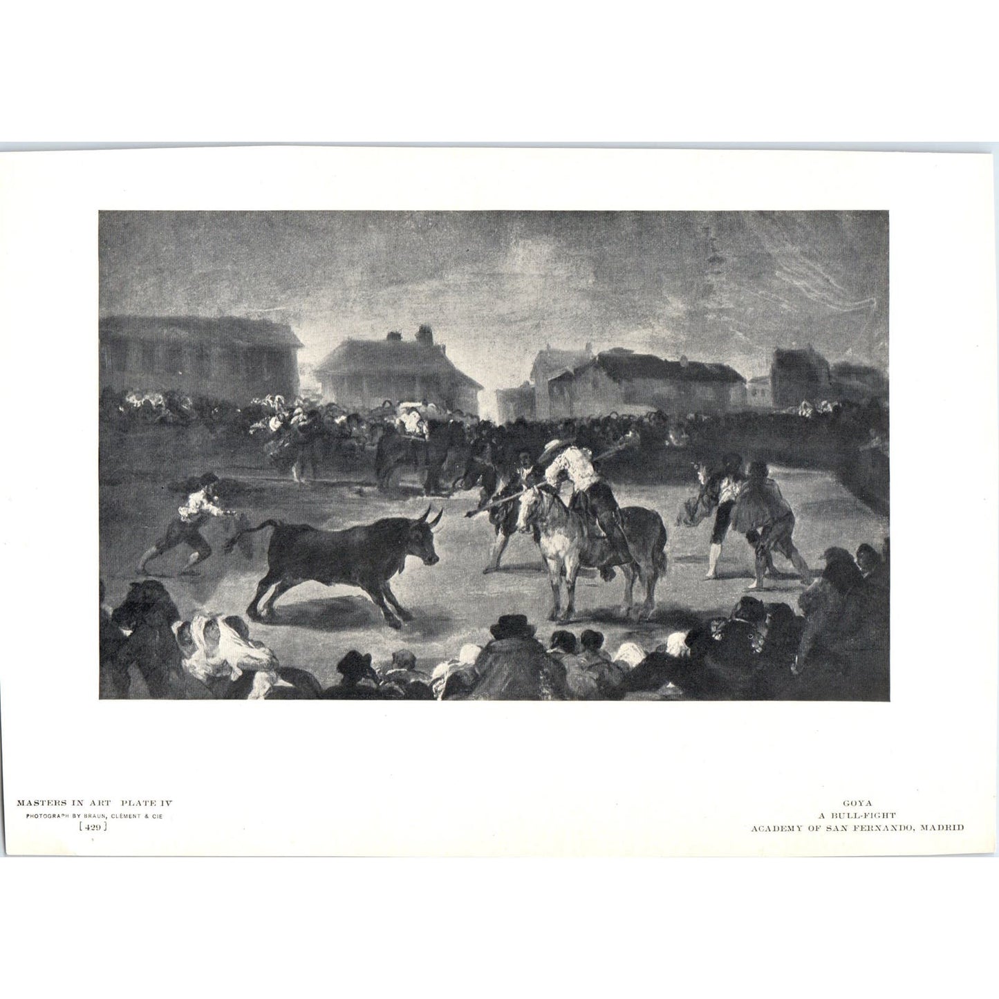 A Bull-Fight - Goya c1905 Art Print D12