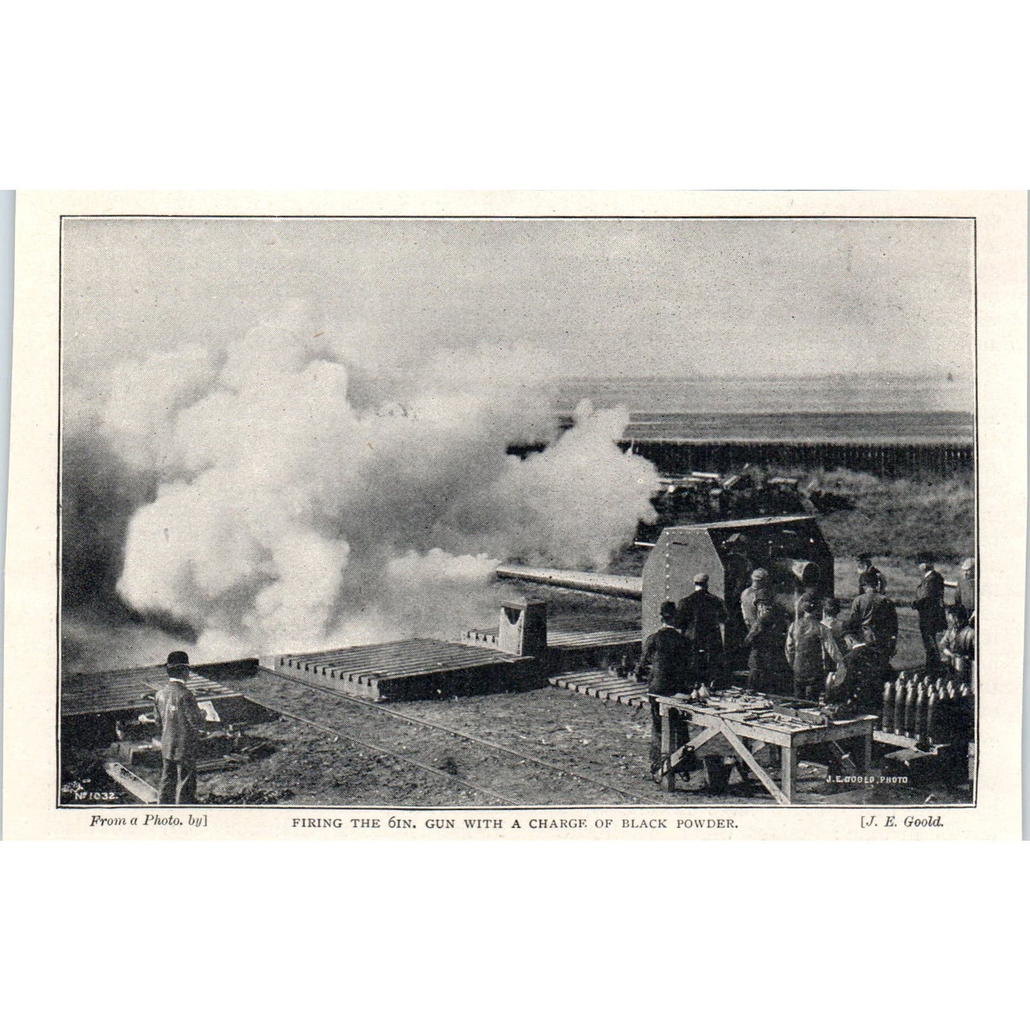 Firing the 6in Gun With Black Powder Charge 1897 Victorian Photo AE9-TS4