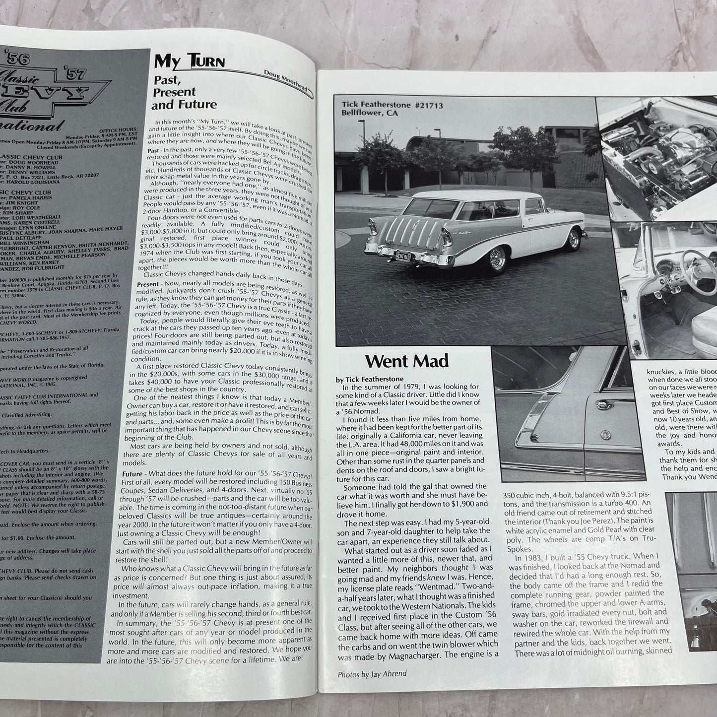 Original Jacks - '55, '56, '57 Classic Chevy World Magazine - Nov 1985 M31