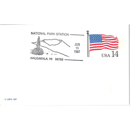 1987 National Park Station Haleakala HI 14c Postal Mailing Card PE2