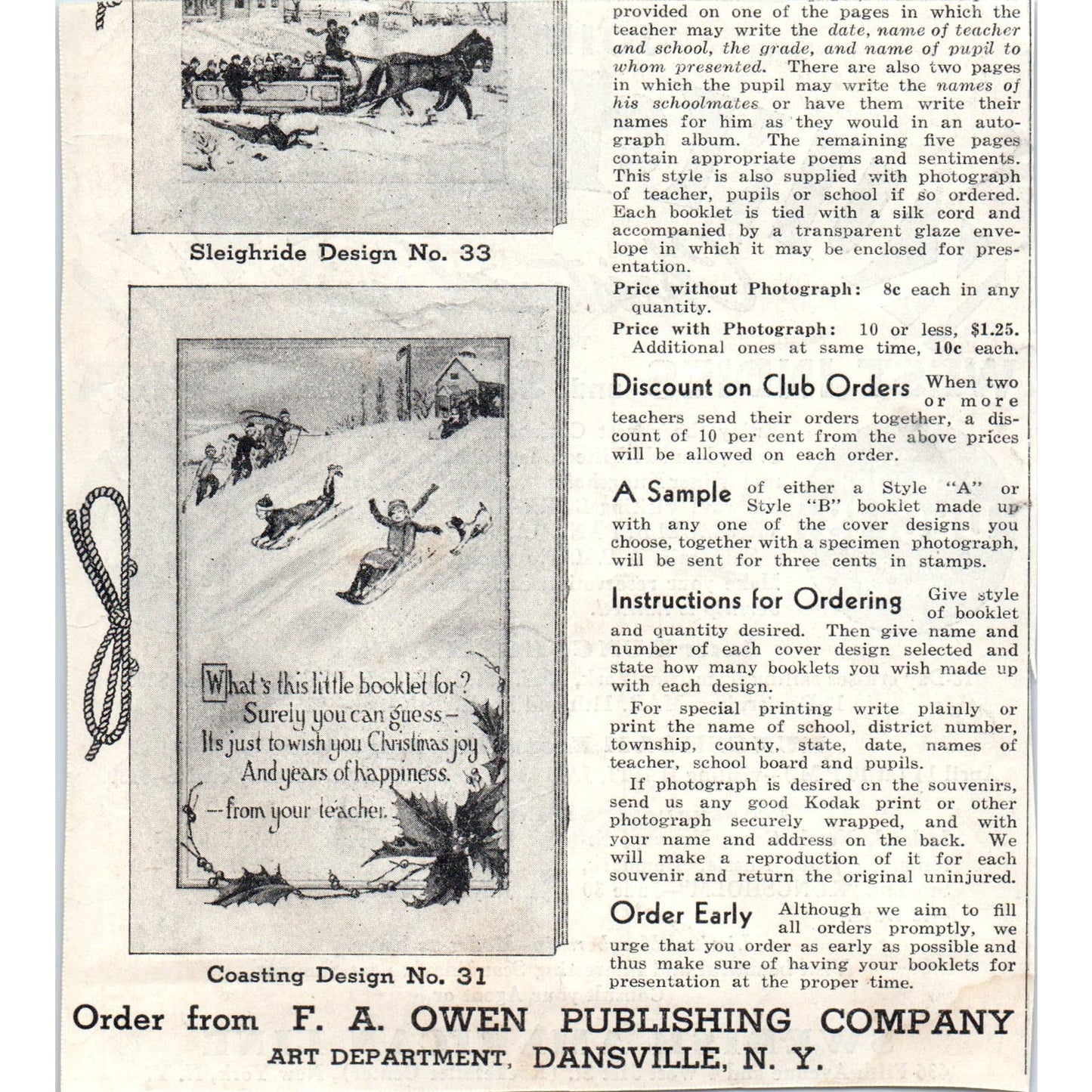 Kungsholm Christmas Cruise Swedish American Line 1930s Advertisement AE4-I1