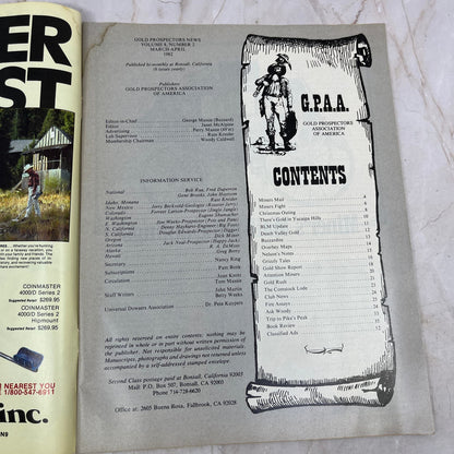 1982 Mar/Apr - Gold Prospector Magazine - Treasure Hunting Prospecting Gold M11