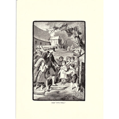 Atta Troll - A Midsummer Night's Dream - Heinrich Heine Engraving 8.5x11 V10