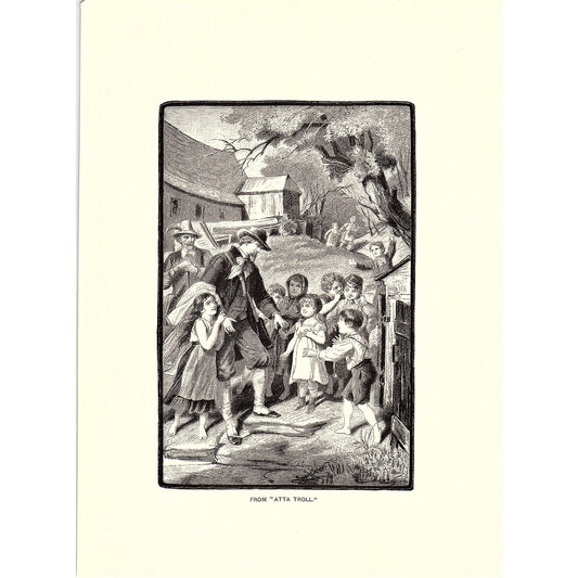 Atta Troll - A Midsummer Night's Dream - Heinrich Heine Engraving 8.5x11 V10