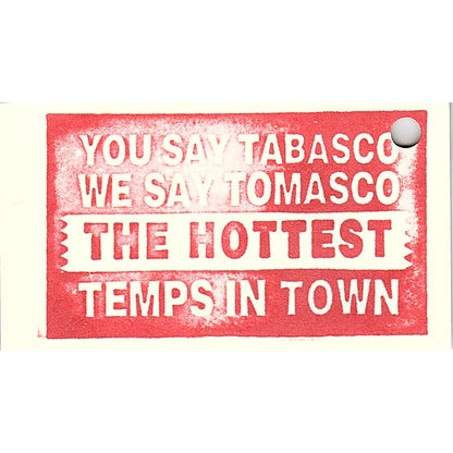 Tomasco Personnel Services Beth Weyer Houston Vintage Business Card SC9-B1