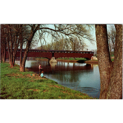 Sand Beach Bridge Hershey PA Vintage Covered Bridge Postcard PC17