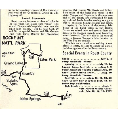 Steamboat Motel, Steamboat Springs CO 1958 Ad AG1-H6