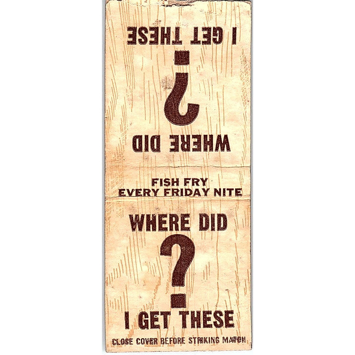 Jono's White House Poskin WI Vintage Matchbook Cover SC7-Y5