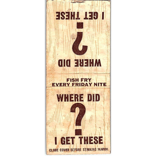 Jono's White House Poskin WI Vintage Matchbook Cover SC7-Y5