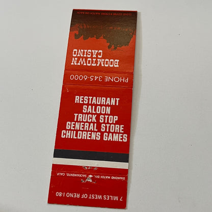 Boomtown Casino Reno Nevada Vintage Matchbook Cover TB6-MB2-1