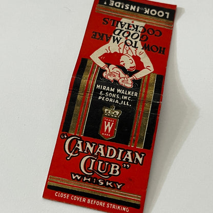 Canadian Club Whiskey Vintage Matchbook Cover TB6-MB1-12