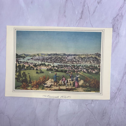 Hilltop View of Cincinnati 1855 Lithograph 9x13" Art Print V22