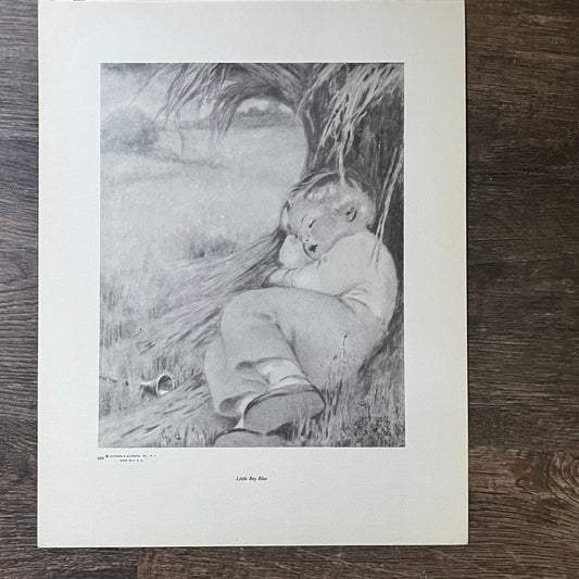 Little Boy Blue - Bessie Pease Gutmann Lithograph Art Print 11x14 V8