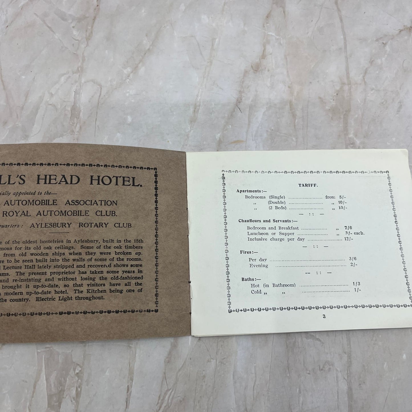 c1920 Bull's Head Hotel Aylesbury, Bucks Tourist Information Booklet TI8-S1