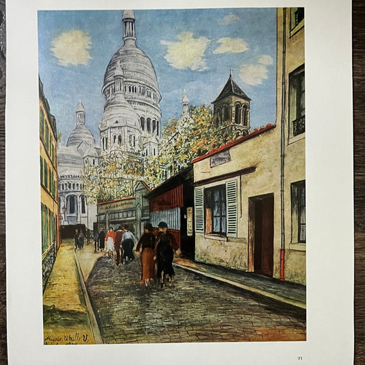 Maurice Utrillo Domes of the Sacré-Coeur tower Montmartre Lithograph 9x12 V10