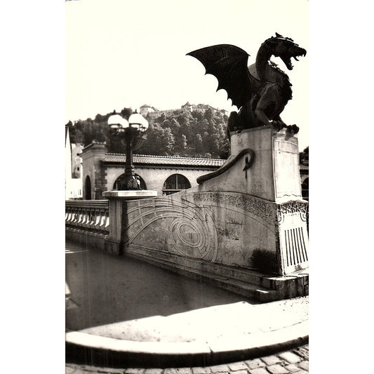 1945 Dragon Bridge in Ljubljana, Slovenia Vintage Postcard AF9-H2